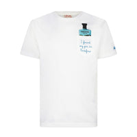 Thumbnail for PORTOFINO EMBROIDERED WHITE COTTON T-SHIRT