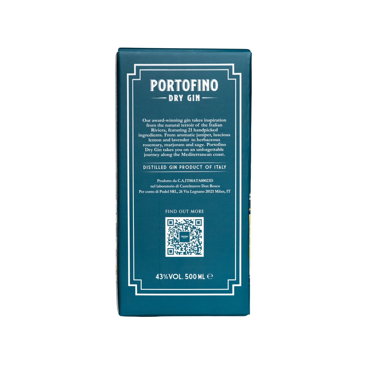 PORTOFINO DRY GIN 500 ml - Portofino Dry Gin