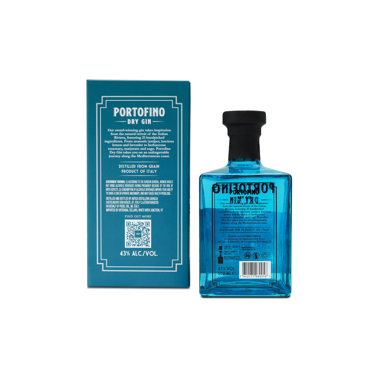 PORTOFINO DRY GIN 500 ml - Portofino Dry Gin